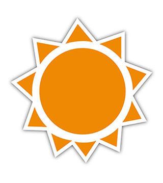 NI2-008 - Orangewhite Sun Sticker