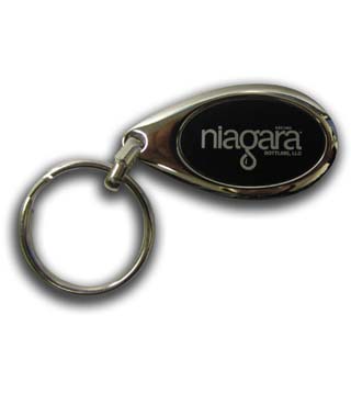 NIA007 - Niagara Oval Black/Silver Key Tag